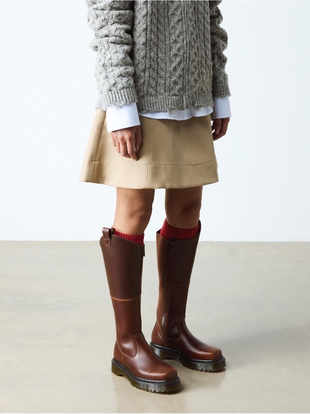 Dr. Martens AMAAYAH KNEE HIGH LEATHER BOOTS - Picture 2 of 10
